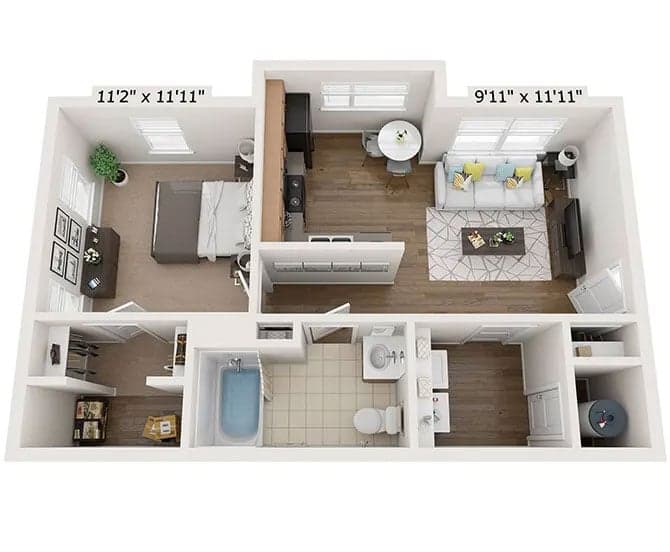 1 Bed floor plan
